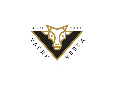 Vodka Cow cow lineart logo modern vodka