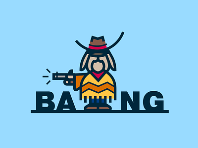 BANG bang cowbow dog hat illustration poncho