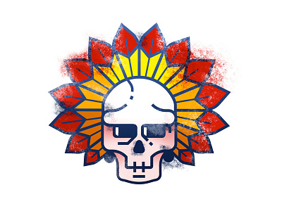 Chief chief feather illustration red skull