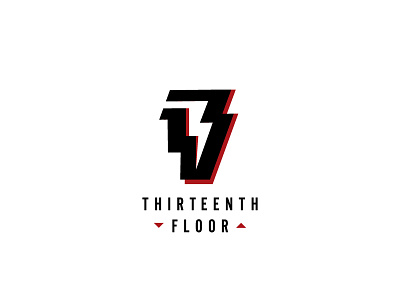 13th Floor logo 13th bolt floor lightning number thirteenth typography