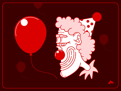 haven't seen IT yet? balloon clown creepy illustration red