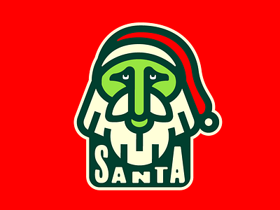 Santa Badge christmas dribbble holiday invite obey santa