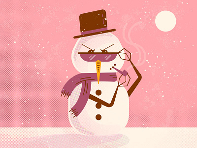 Staring Snowman christmas halftones illustration snow snowman texture winter