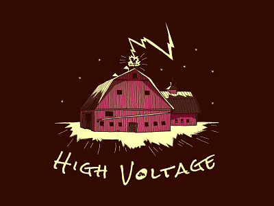 High Voltage barn bolt illustration lightning rooster