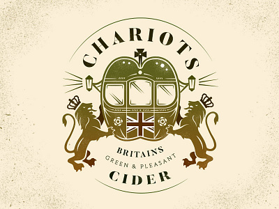 Chariots apple britain chariot cider illustration lion logo uk