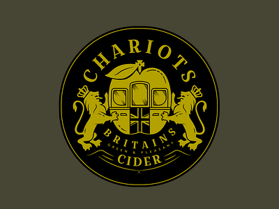 Chariots (Cleaned Up) apple britain chariot cider illustration lion logo uk union jack