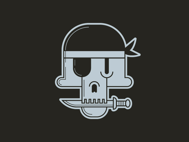Rude Boy Pin Concept patch badge illustration skull dagger rude pirate