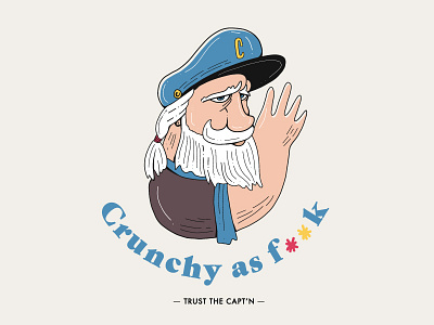Crunchy Af captain captn crunch cereal childood doodle illustration series
