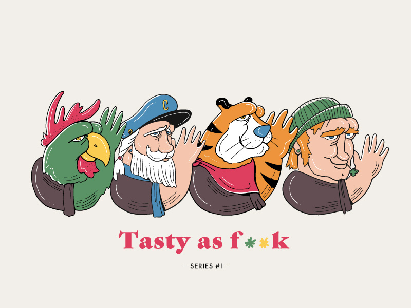 Tasty AF Series #1 design nostalgia childhood cereal illustration series