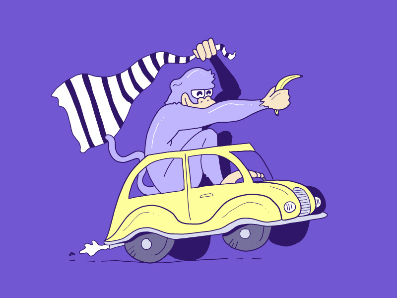 Bananaz weekend monkey illustration doodle late night