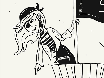 Hunt The Deal bargain deal illustration mast money pirate tee design woman