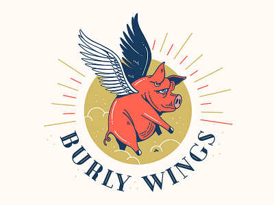 Burly Wings burly illustration pig wings