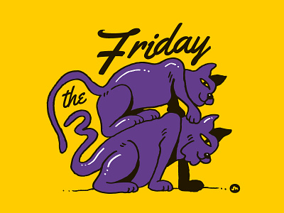 Friday the 13th 13 cat cats design friday illustration spooky superstitious