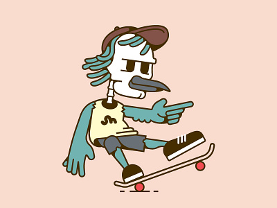 Bird-Skull bird birdhouse hat oldshcool shirt skateboard skateboarding skull style