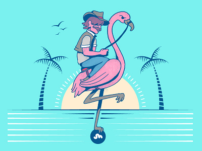 Flamingo Rider design flamingo illustration rider