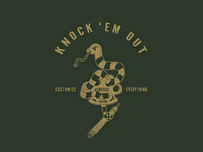 Knock Em Out Tee design illustration knuckles pencil ring self promotion snake tee