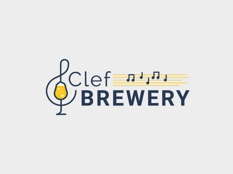 Musical Brewery brewery clef beer music illustration logo