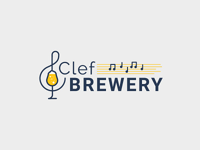 Musical Brewery beer brewery clef illustration logo music