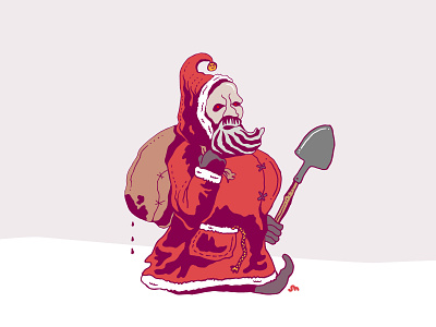 Krampus creepy doodle halloween illustration krampus santa scary