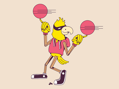 Inviteer bandit basketball doodle dribbble illustration invitation invite musketeer spin