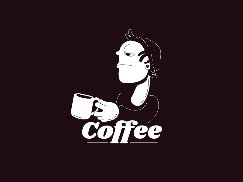 Coffee Please! (Animation) animation coffee down the hatch gif illustration logo mug please
