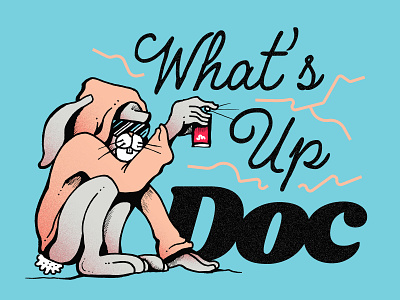 What's Up Doc bunny classic design doodle graffiti hand drawn hoodie illustration rabbit whats up doc