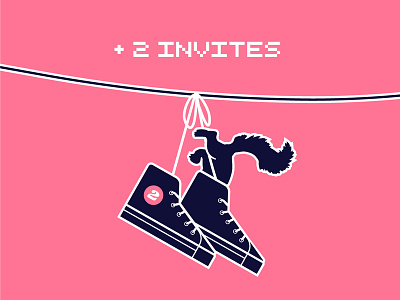 Squirreling 2 Invites 2 converse dribbble invitation invites invites giveaway player playercard shoes squirrel toss away two wire
