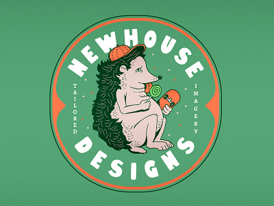 Hedgehog chubby design drawing hedgehog illustration lollipops newhousedesigns skateboard