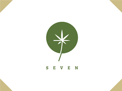Seven 7 concept design green herbs idea logo marijuana number pot seven weed