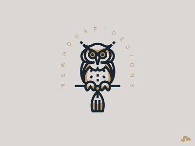 Night Owl bird bold design eyes geometric hoot illustration linework mark owl owl logo thick