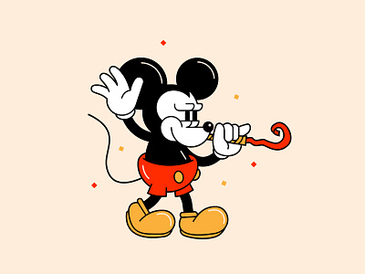 Mickey's B-day birthday classic disney fanart homage illustration mickey mickey mouse mouse walt walt disney