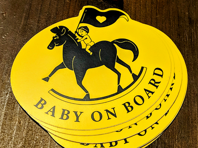 Sticker Delivery! Baby On Board baby baby on board black design graphic illustration sticker stickermule warning yellow