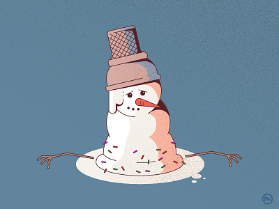 Snowcone artwork christmas cone design holiday ic ice cream illustration melt snow snowman sprinkles winter