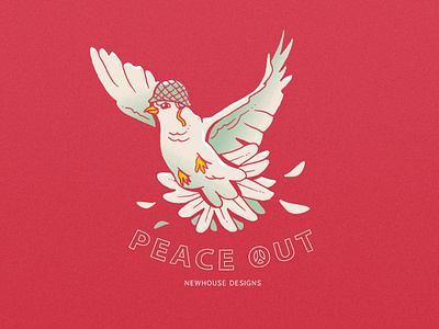 Peace Out artwork bird design dove doves flying graphic illustration peace revolution