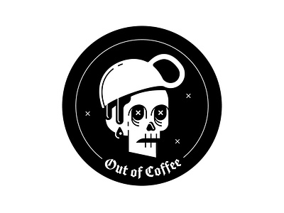 O.O.C black and white coffee illustration morning nightmare out skull x