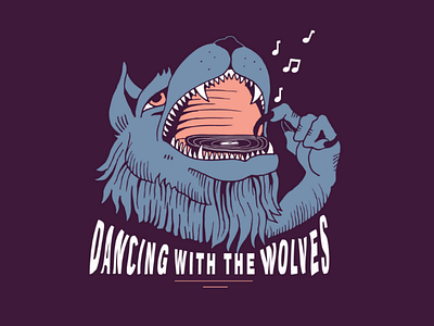 Dancing with the wolves dancing design illustration music puppet tool record record player wolf