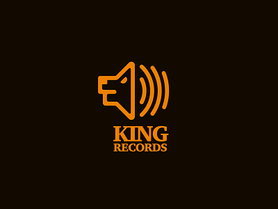 King Records design king king of sound king of the jungle lion logo logo design minimal music records sound wave speaker