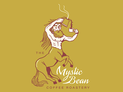 The Mystic Bean centaur coffee design illustration logo mythology