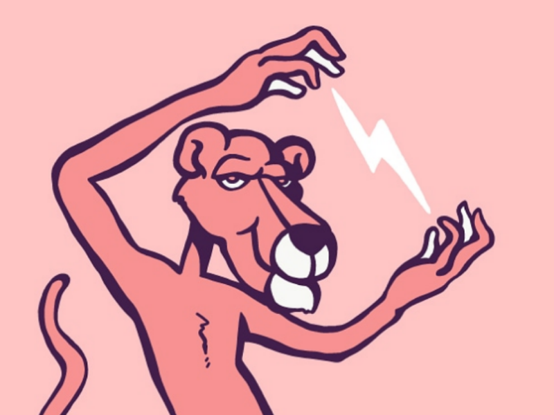 Pink Power doodles illustration artwork fan art pink panther pink