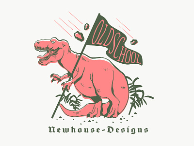 Old School design dino dinosaur doodle illustration old school rex t rex
