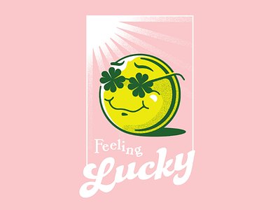 Feeling Lucky curvy font design illustration lucky smile smiley