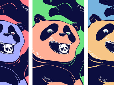 Don't Feed the Bears bear bears colours drawing hand drawn illustration panda pop popart skull