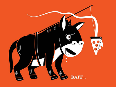 Bait donkey illustration inktober 2019 pizza