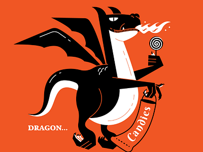 Dragon... dragon fire halloween illustration inktober october