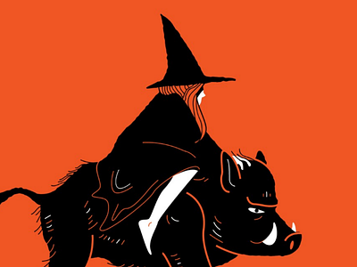 Wild... boar halloween illustration inktober inktober 2019 pig wild witch