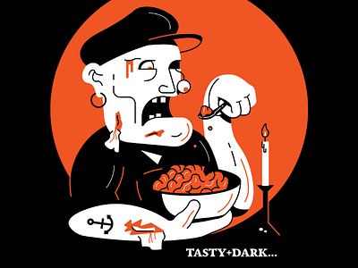 Tasty+Dark... brain dark gore halloween illustration inktober inktober 2019 tasty zombie