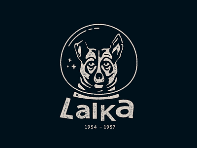 Today in history astronaut black and white dog dog of history first grit illustration laika logo space texture today in history