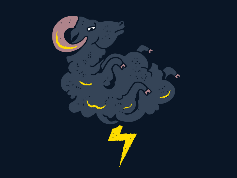 Static Electricity bolt character cloud design drawing electric electricity illustration lightning bolt physics ram weather wool