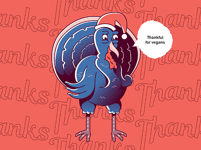 Thankful... comic design graphic design illustration thankful thanksgiving turkey vegan