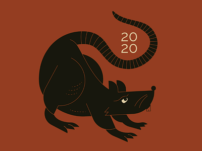 Year of the Rat 2020 illustration line work low contrast new year rat silhouette simple year of the rat